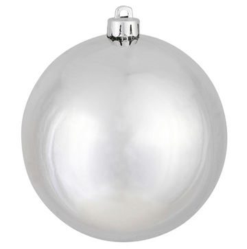 8" Silver Shiny Ball Ornament