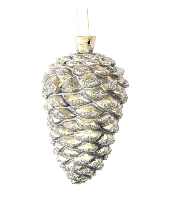 5.5" Gold Antique Pinecone Ornament (Set of 3)