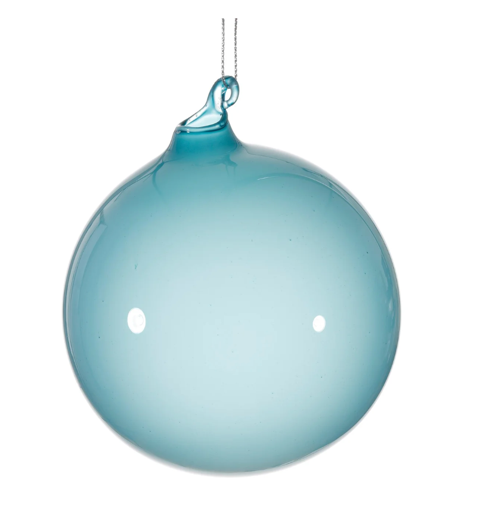 3.9” Denim Blue Glass Ball Ornament (Box of 3)