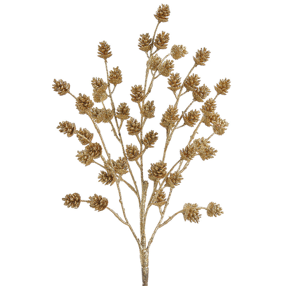 Gold Glitter Pine Cone Spray