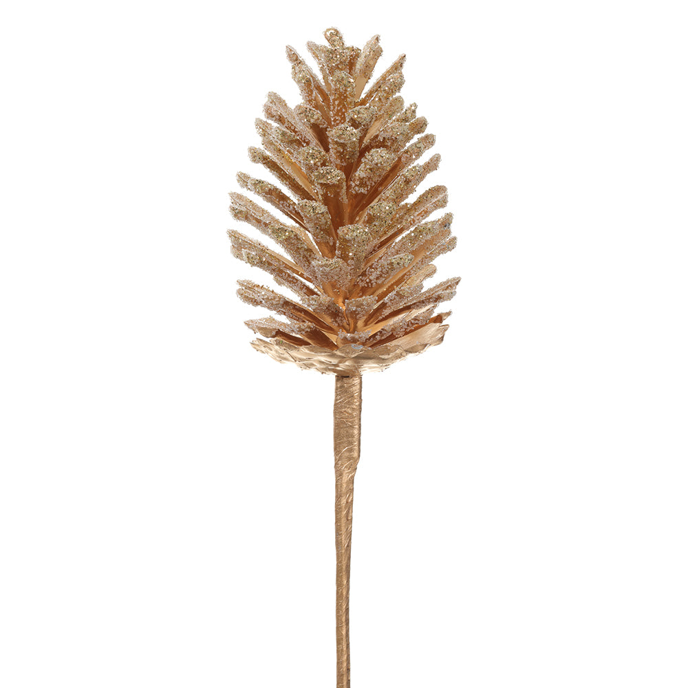 Sparkly Gold Pinecone Pick