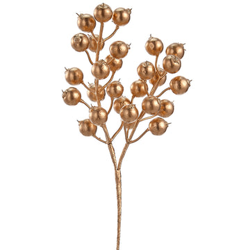 10.5" Gold Berry Spray