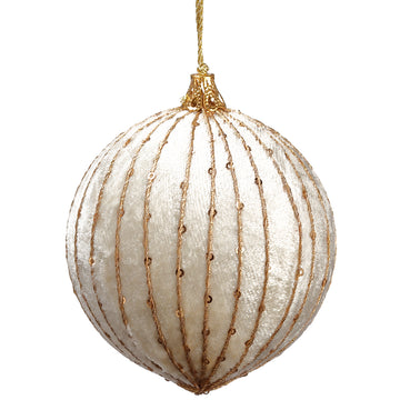 4” Velvet Gold Ball Ornament