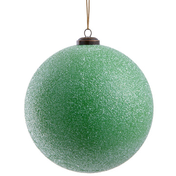 6” Large Green Glitter Plastic Ball Ornament