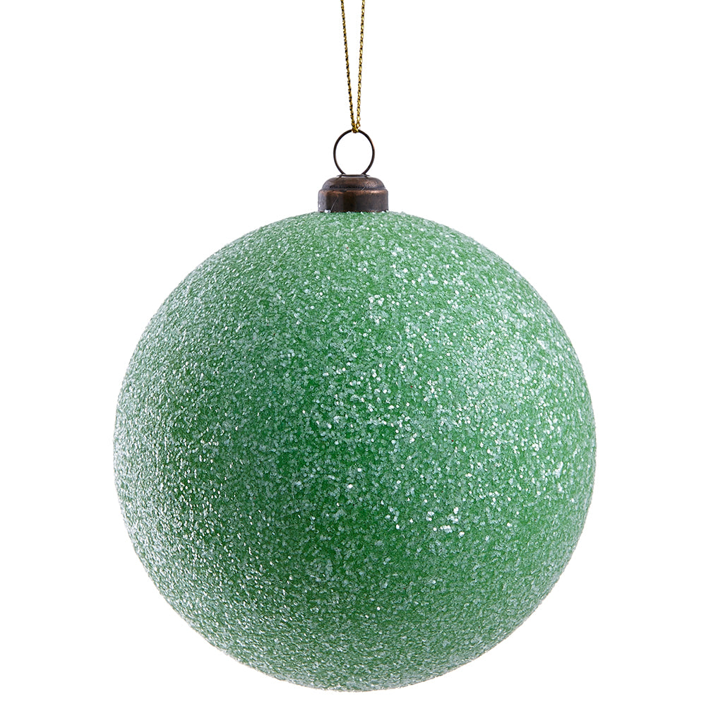 4” Green Glitter Plastic Ball Ornament