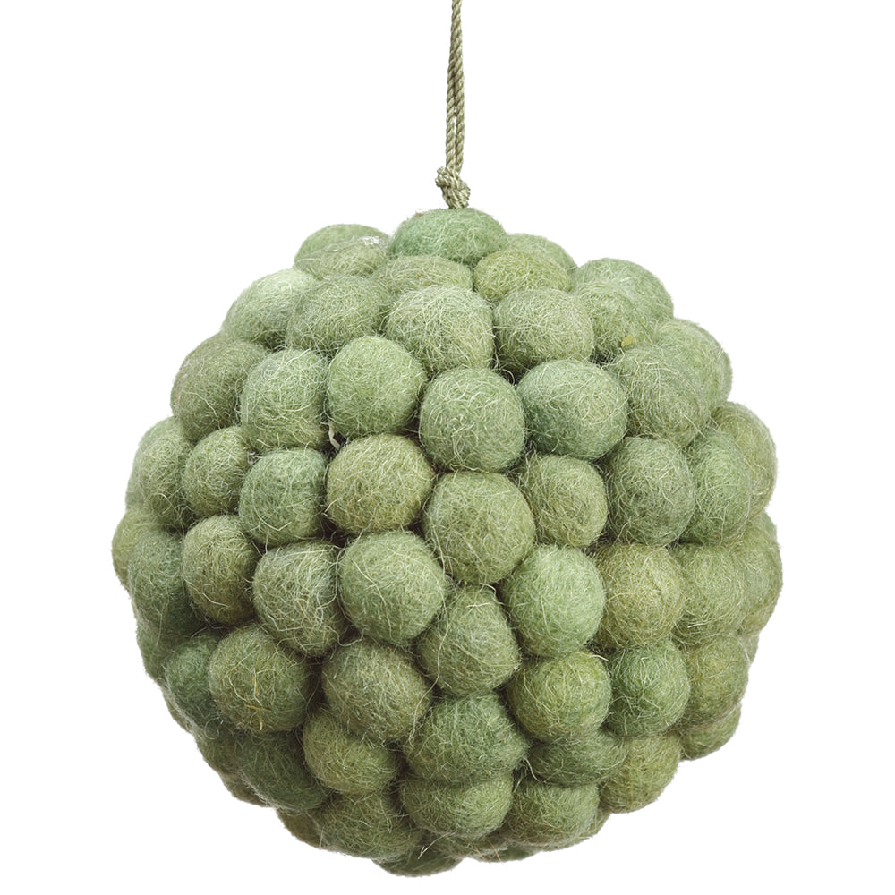 4” Green Pom Pom Ball Ornament