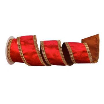 4” Red Ribbon with Gold Trim