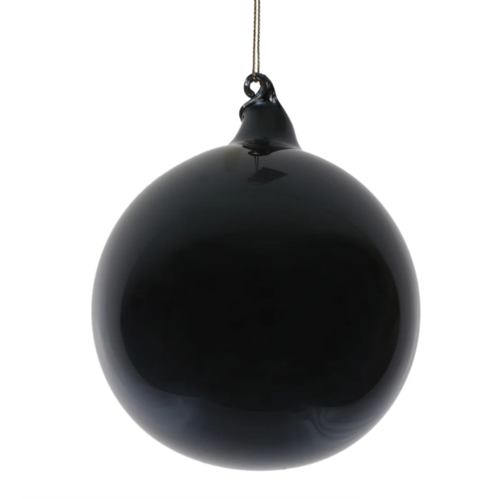 5” Black Bubble Glass Ball Ornament