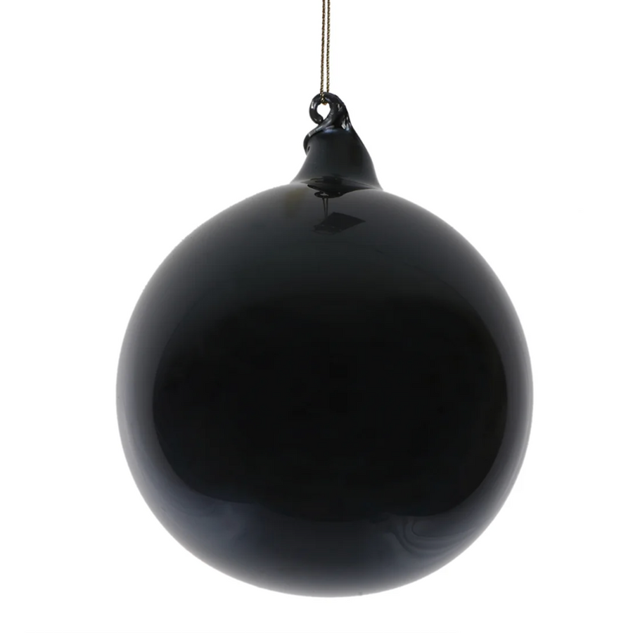 5” Black Bubble Glass Ball Ornament