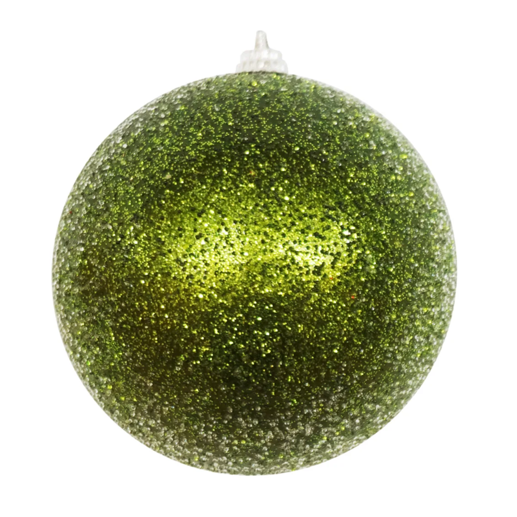 3” Bright Green Sparkly Ball Ornament
