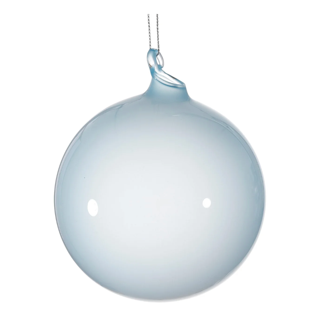 4” Bubble Periwinkle Glass Ball Ornament (Box of 3)