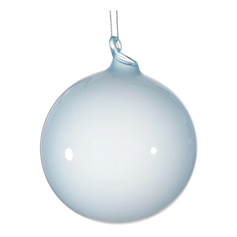 4” Bubble Blue Beaded Glass Ball Ornament (Box of 3)