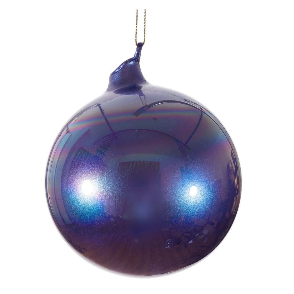 3.9” Lavendar Bubble Glass Ball Ornament (Box of 3)