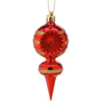 5” Red and Gold Striped Finial (Box of 3)