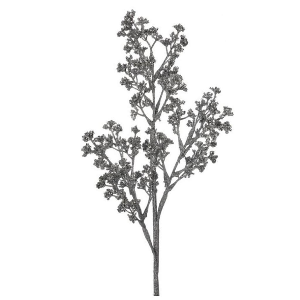 Silver Glitter Blossom Spray