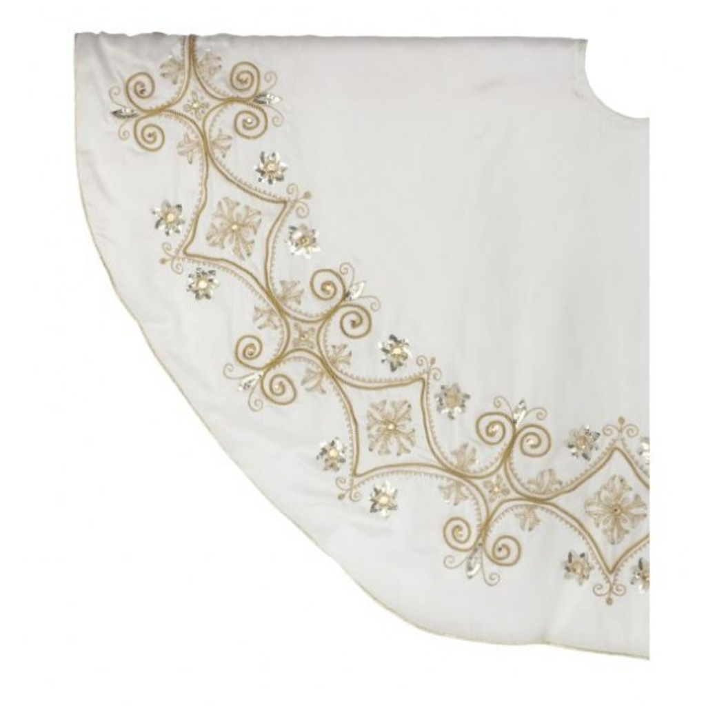 Cream Tree Skirt with Gold Detail