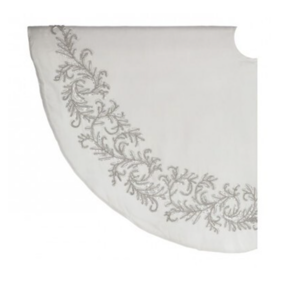 White Tree Skirt with Bead Work