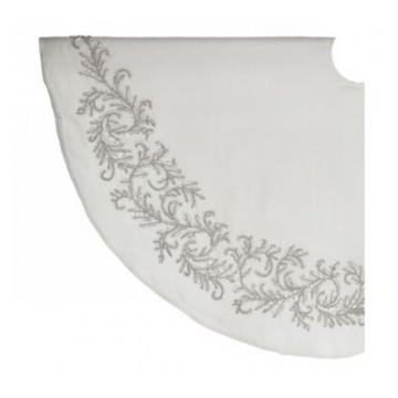 White Tree Skirt with Bead Work