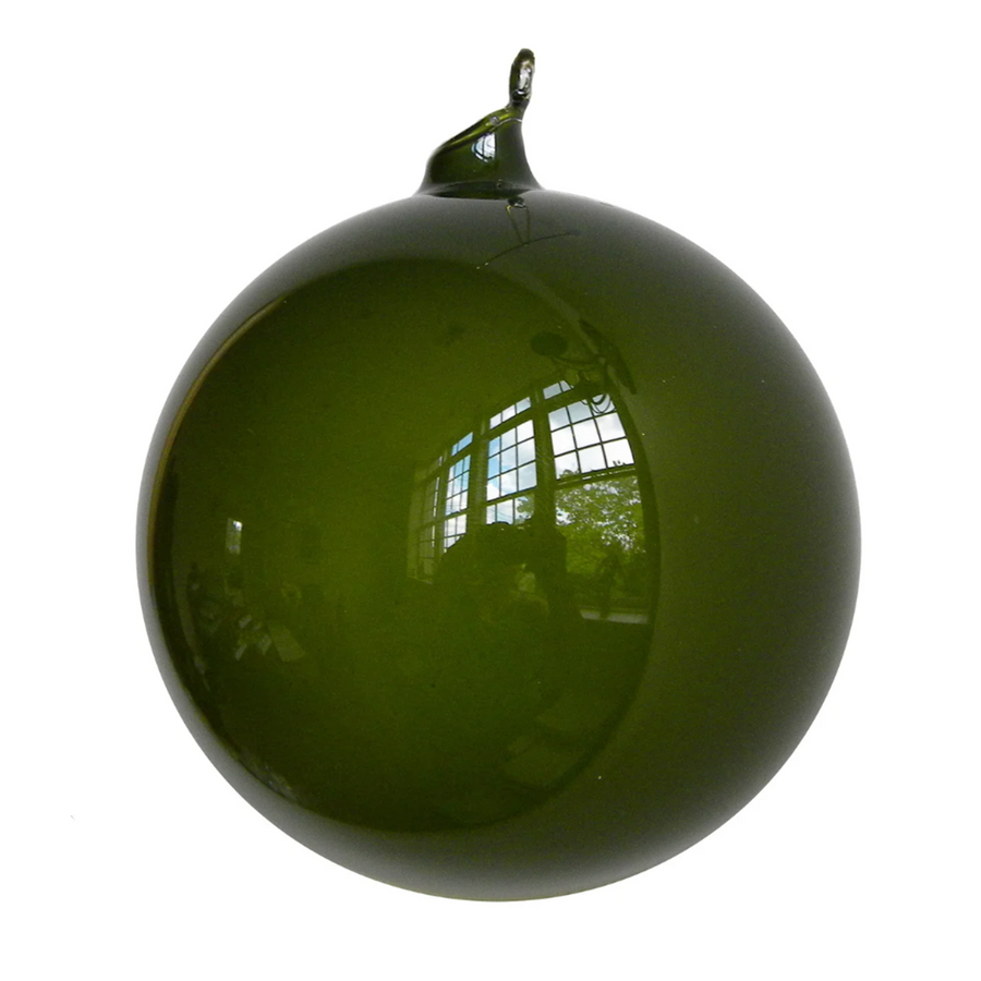 3.1” Moss Green Bubble Glass Ball Ornament (Box of 6)