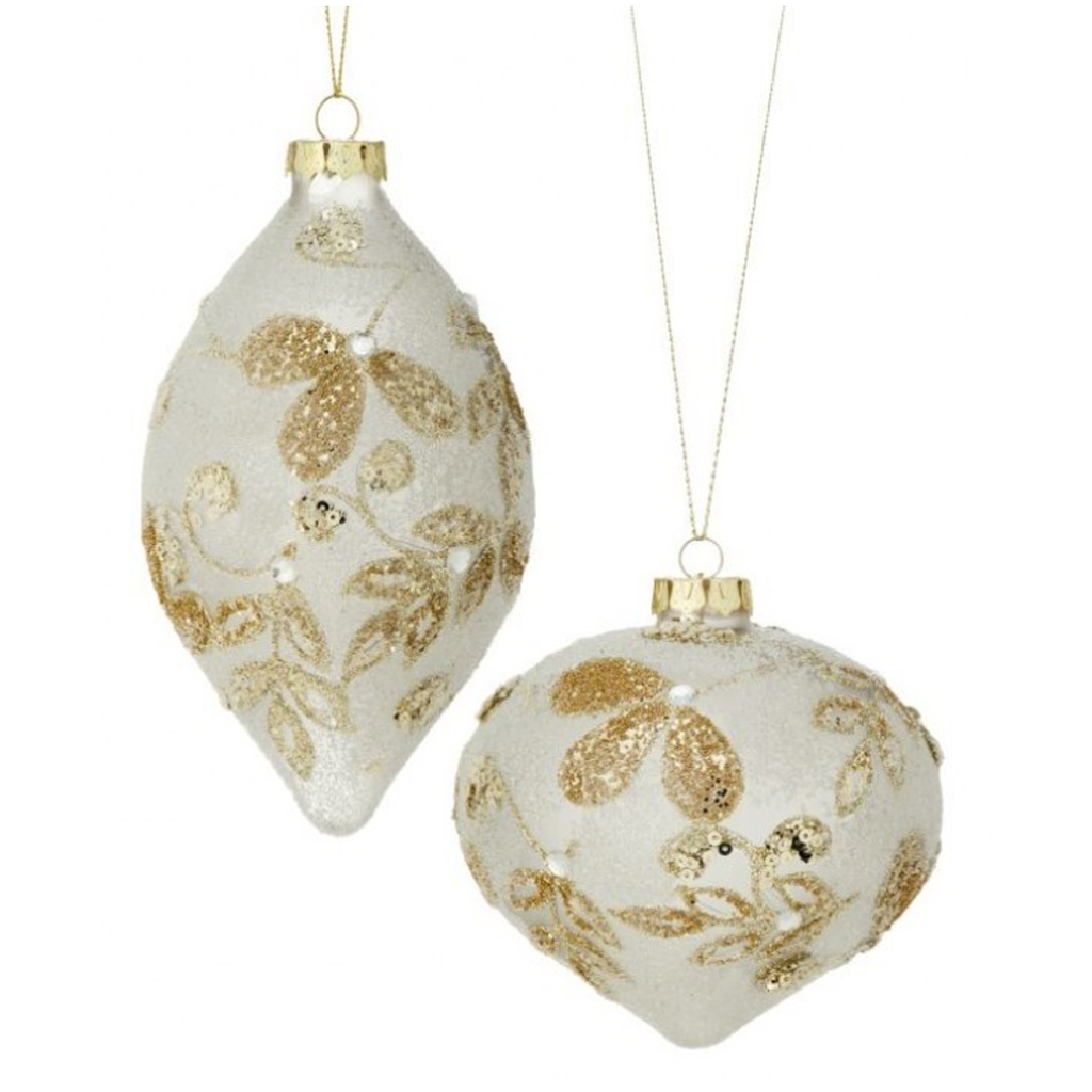 4-6” Champagne Smokey Ornaments (Set of 2)