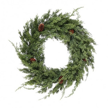 24’ Cedar Wreath with Pinecones