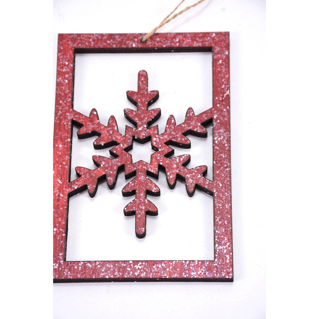 Crafted Snowflakes with Frame (Set of 2)