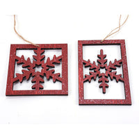 Crafted Snowflakes with Frame (Set of 2)