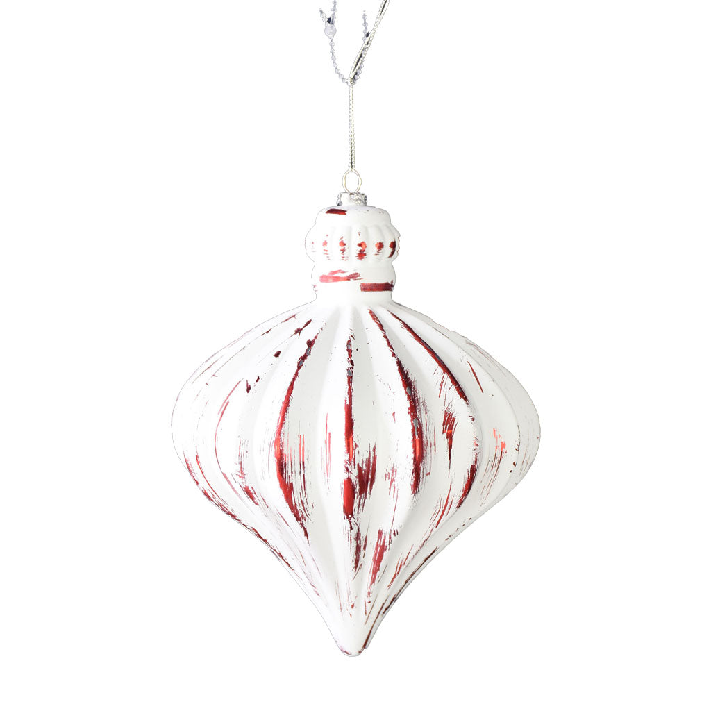 Red and White Metallic Onion