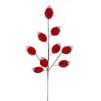 Velvet Berry Leaf Spray