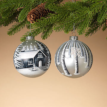 4.5” Christmas Scenes Ornament (Set of 2)