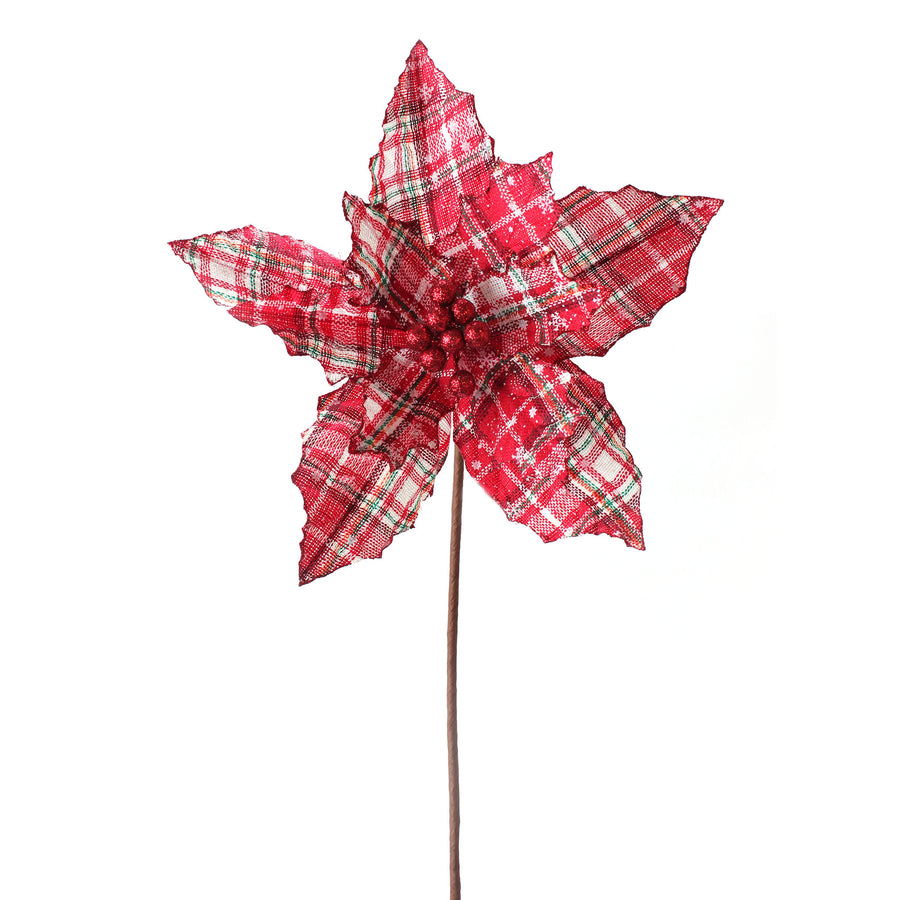 Red Plaid Poinsettia