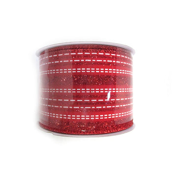 2.5” Red Striped Satin Ribbon