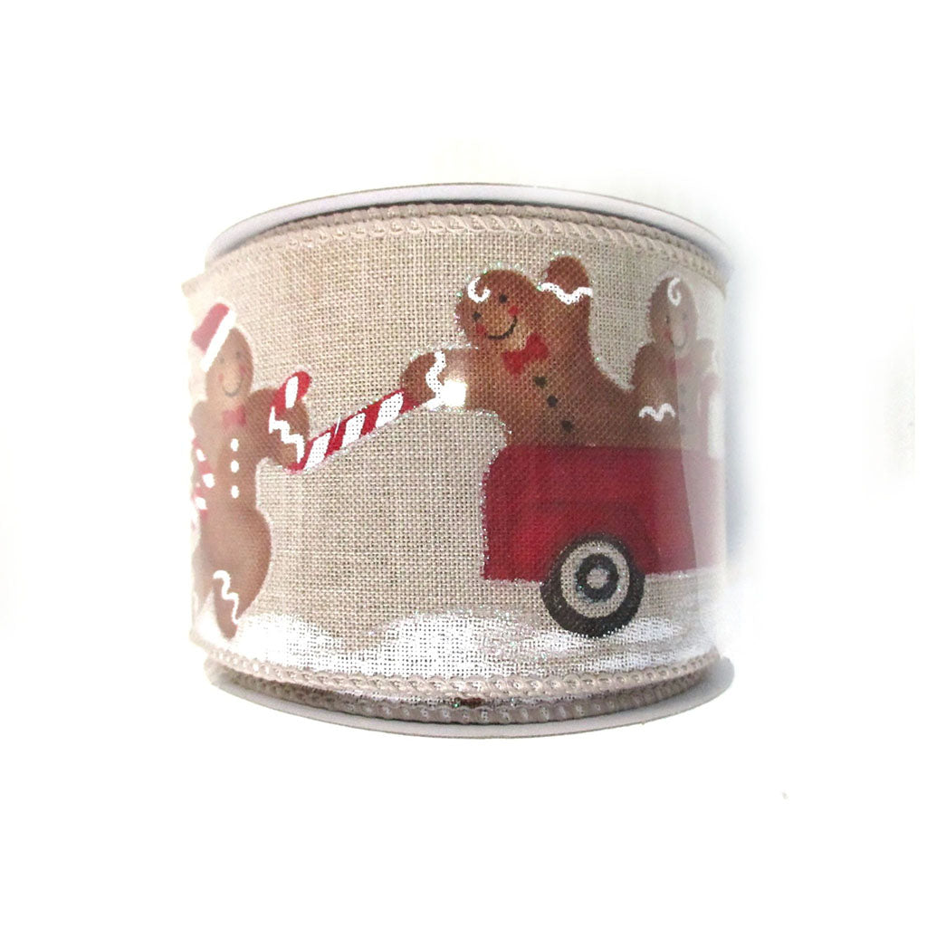 2.5” Cheerful Gingerbread Man Ribbon