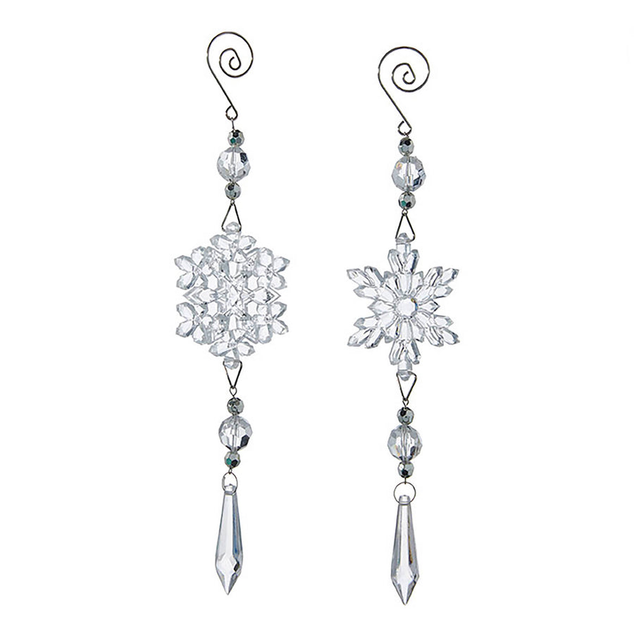 9.75” Jeweled Snowflake Drop Ornament (Set of 2)