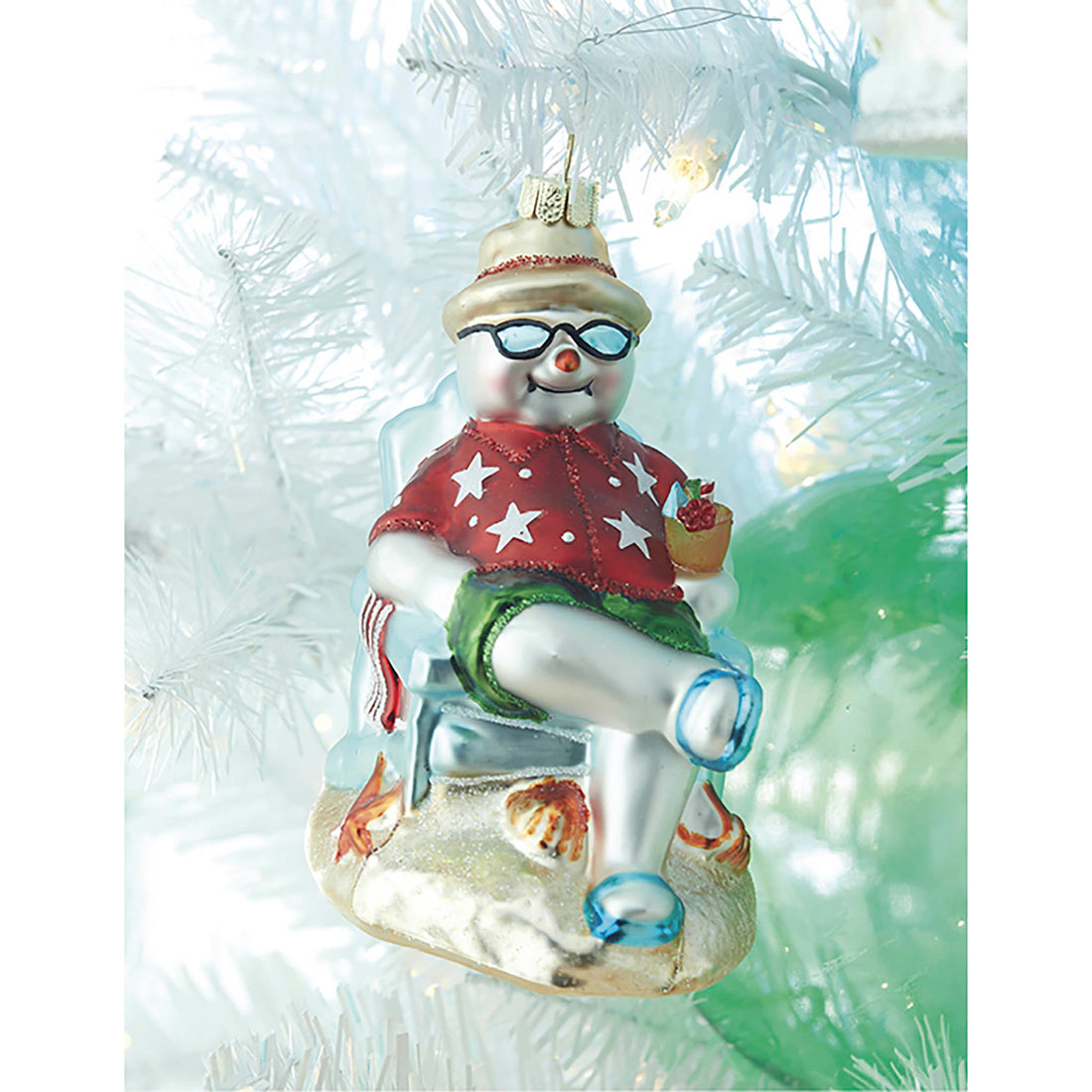 Snowman on Vacay Ornament