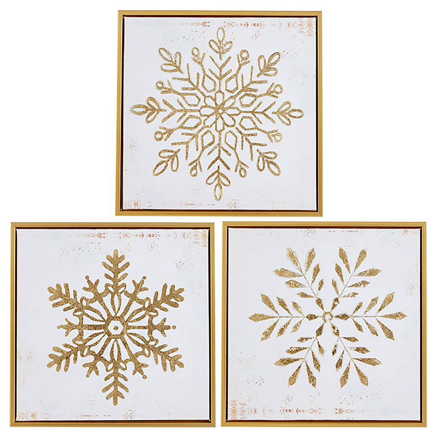 Framed Gold Snowflake (Set of 3)