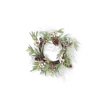 24" Wreath with Pinecones and Berries