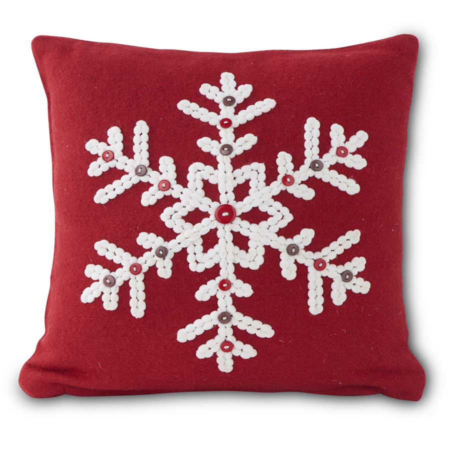 Red Pillow with Snowflake