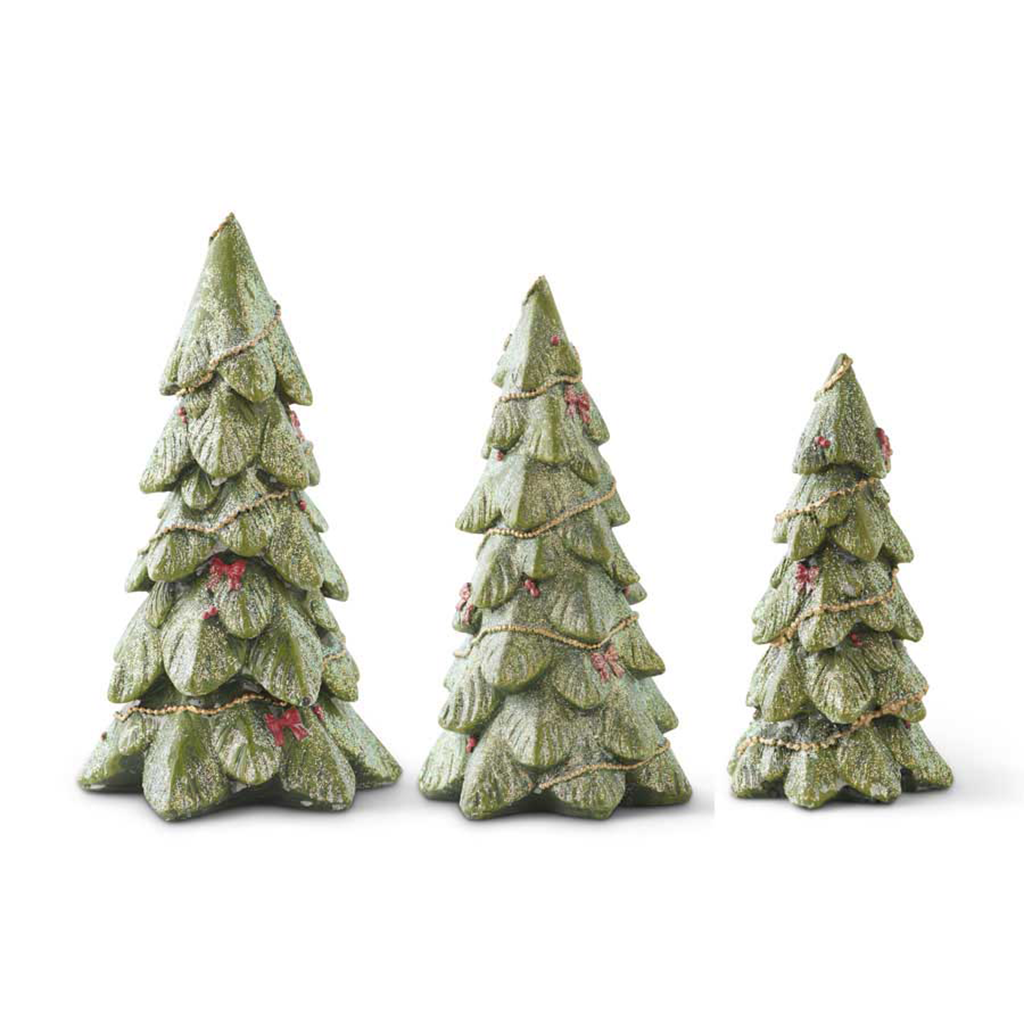 Green Glitter Table Trees