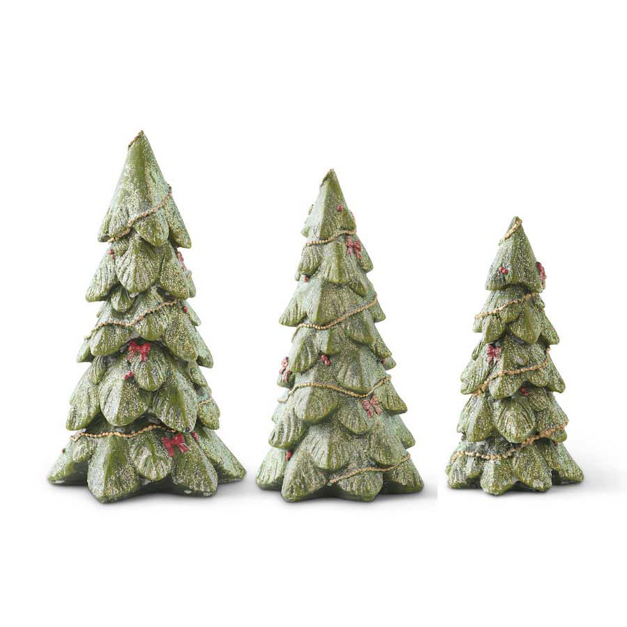 Green Glitter Table Trees
