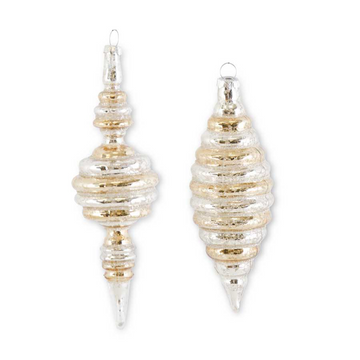 Spinning Gold and Silver Finial (Set of 2)