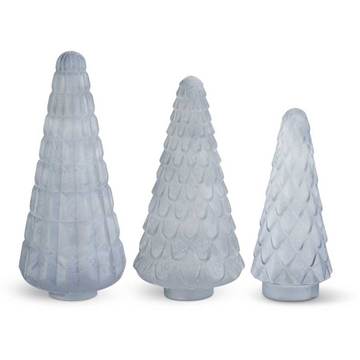 Frosted Glass Blue Christmas Tree