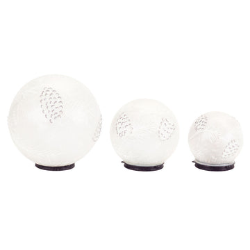 Pinecone Lit Spheres (Set of 3)
