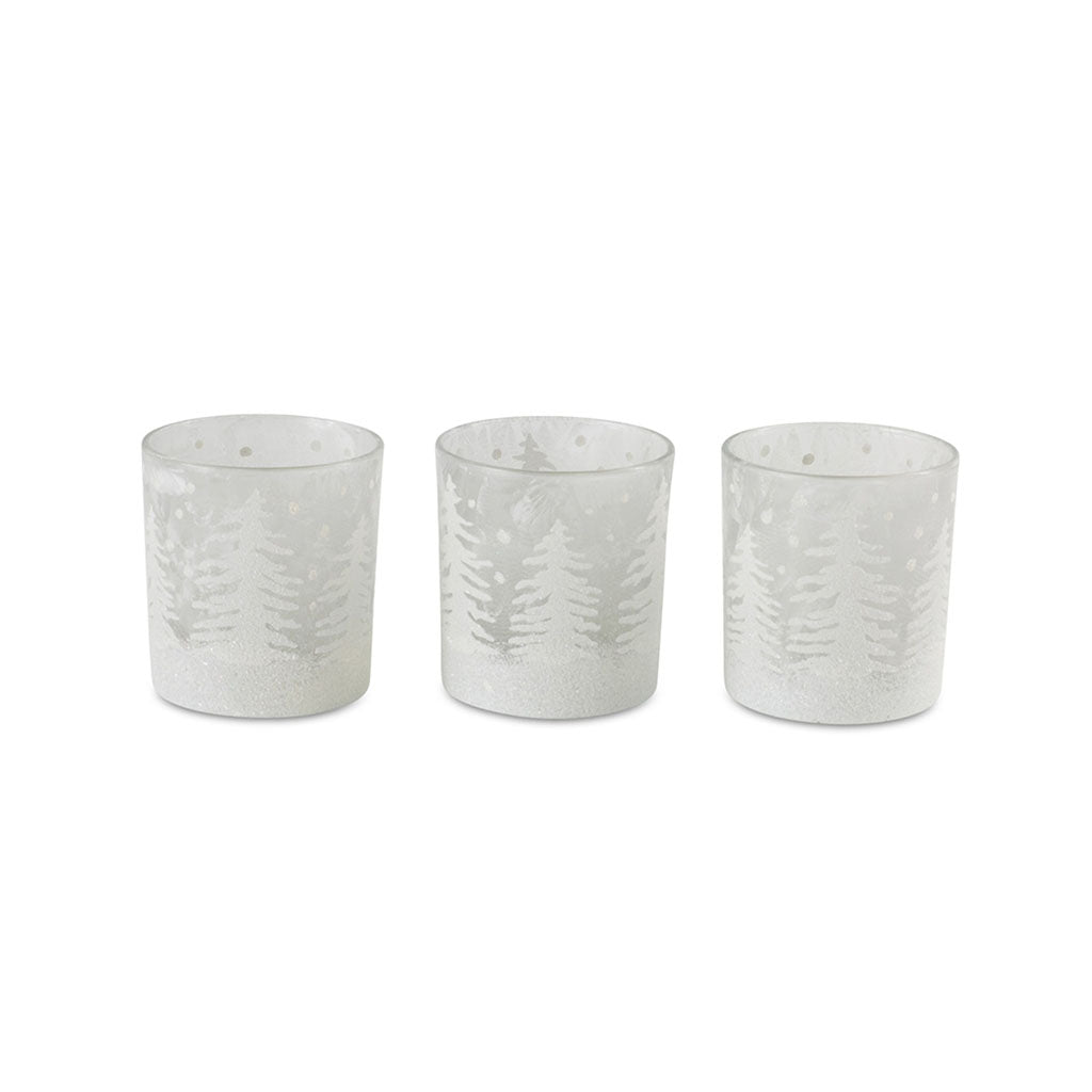 Frosted Tree Votive (Set of 3)