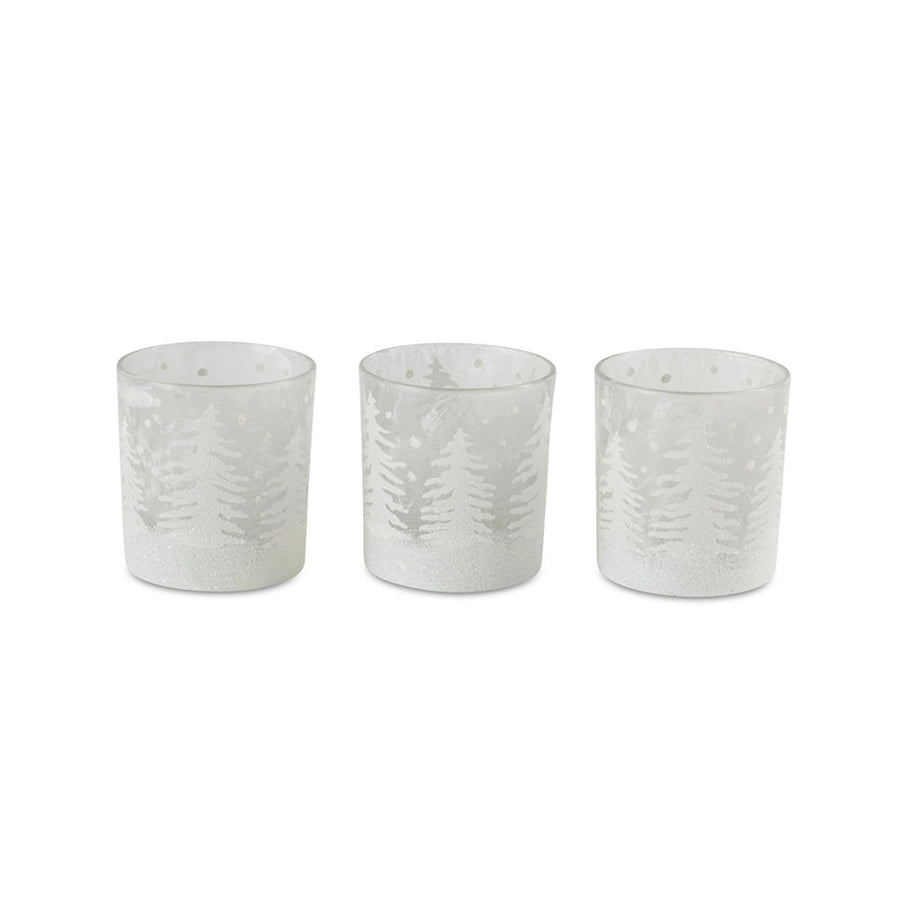 Frosted Tree Votive (Set of 3)