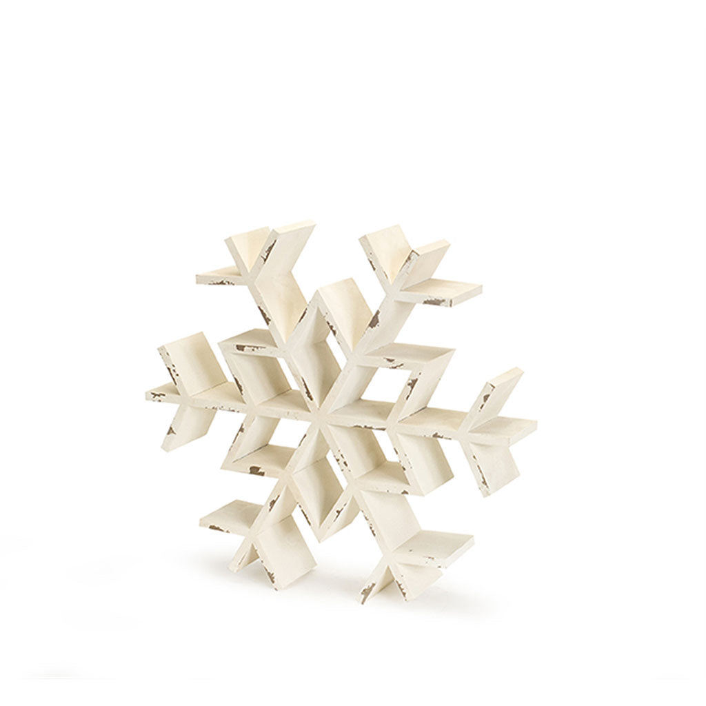 18.25" Standing Snowflake Tabletop Shelf