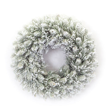 11" Traditional Flocked Candle Ring Wreath