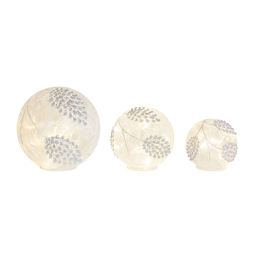LED Pinecone Spheres (Set of 3)