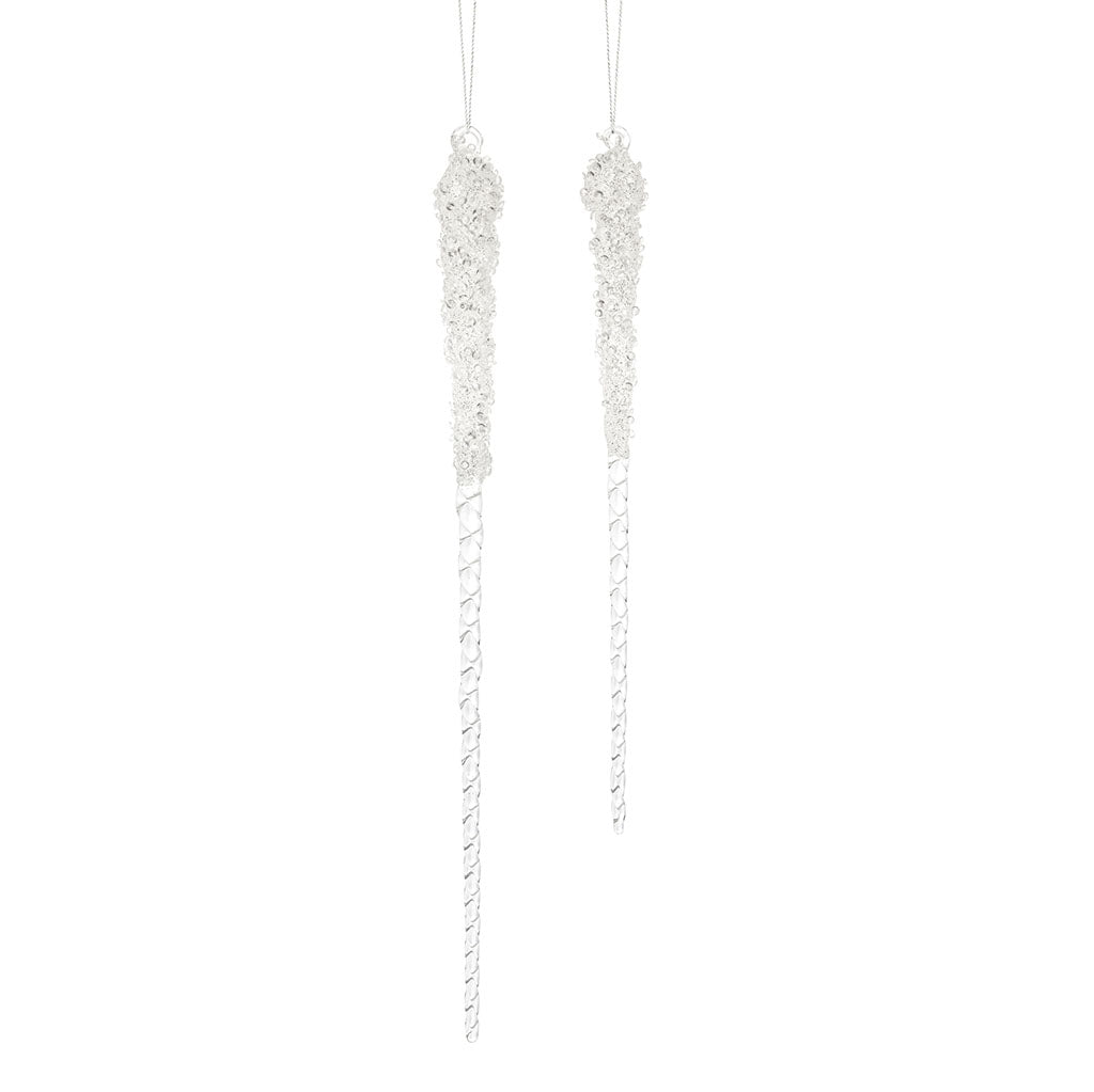 12-15.5” Glass Dipped Icicle (Set of 2)