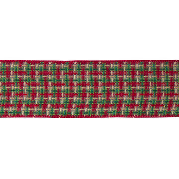 2.5” Red and Green Plaid Ribbon